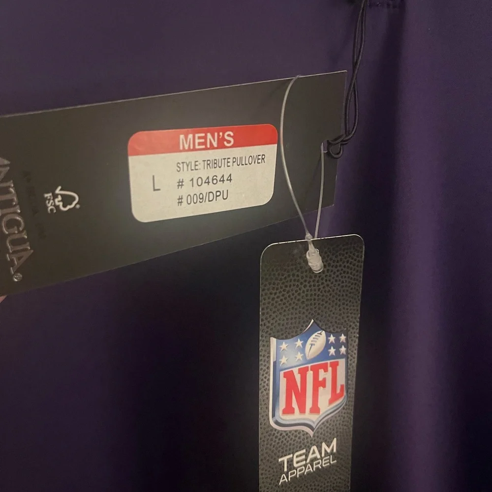 Antigua NFL Vikings Quarter-Zip Pullover - Purple - Picture 3 of 4